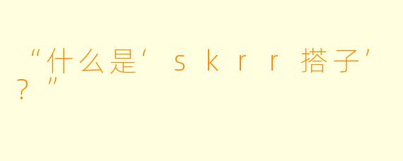“什么是‘skrr搭子’？”