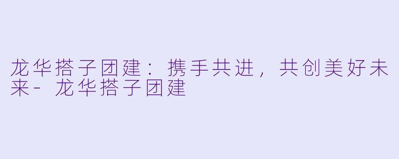 龙华搭子团建:携手共进,共创美好未来