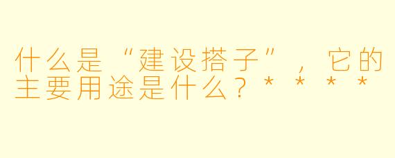 什么是“建设搭子”,它的主要用途是什么?****