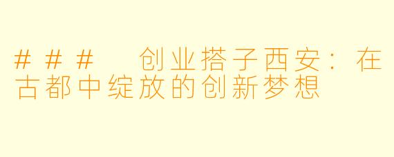 ### 创业搭子西安：在古都中绽放的创新梦想