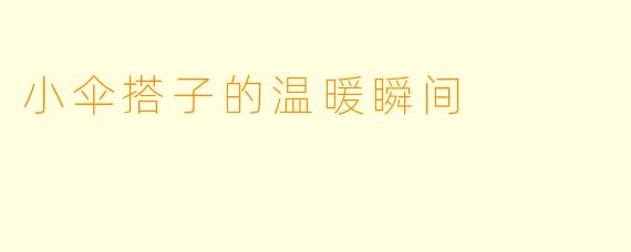 小伞搭子的温暖瞬间