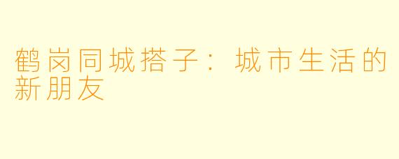 鹤岗同城搭子：城市生活的新朋友