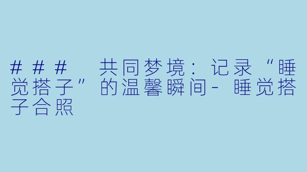 ### 共同梦境：记录“睡觉搭子”的温馨瞬间-睡觉搭子合照