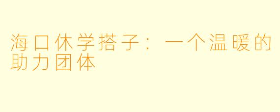 海口休学搭子:一个温暖的助力团体