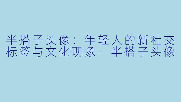 半搭子头像：年轻人的新社交标签与文化现象-半搭子头像