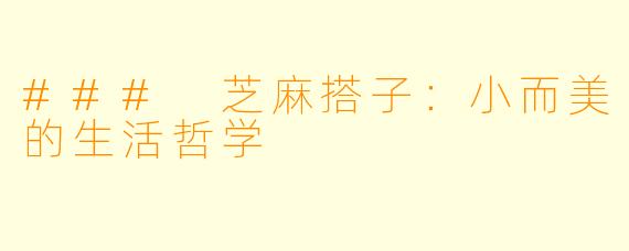 ### 芝麻搭子：小而美的生活哲学
