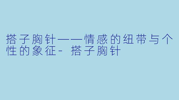 搭子胸针——情感的纽带与个性的象征-搭子胸针