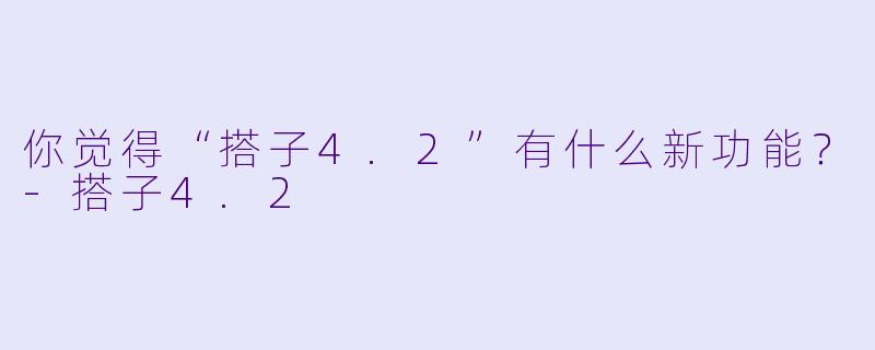 你觉得“搭子4.2”有什么新功能？