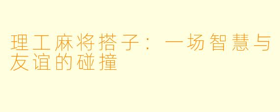 理工麻将搭子：一场智慧与友谊的碰撞