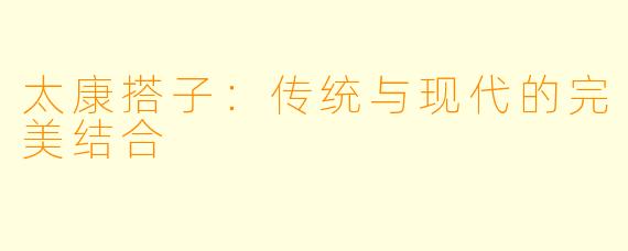 太康搭子：传统与现代的完美结合
