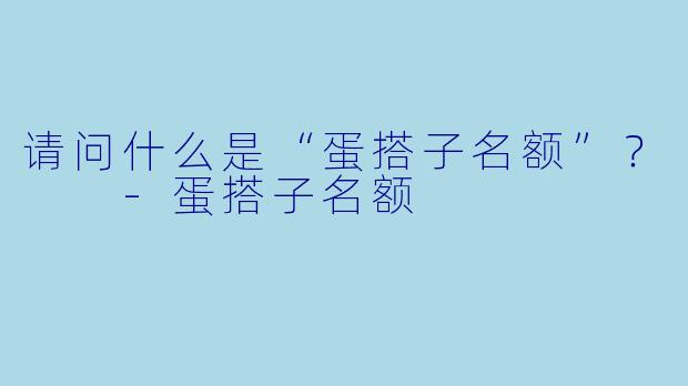 请问什么是“蛋搭子名额”？  -蛋搭子名额