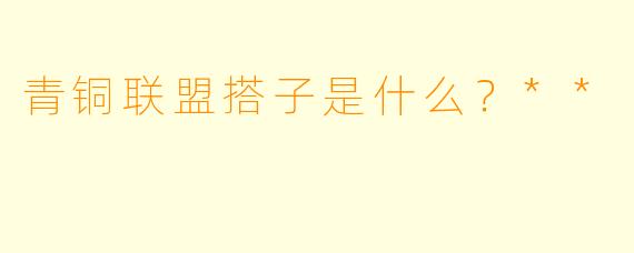 青铜联盟搭子是什么？**