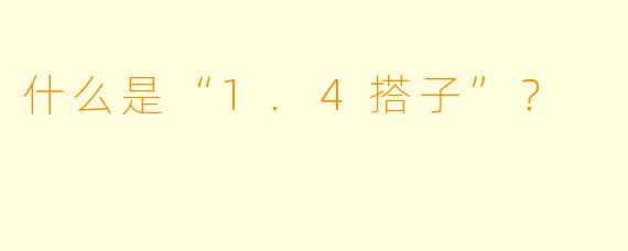 什么是“1.4搭子”？  