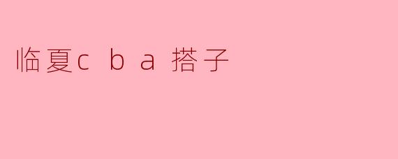 临夏cba搭子