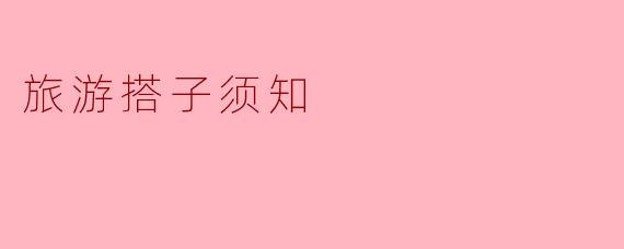 旅游搭子须知：让旅程更精彩的伙伴