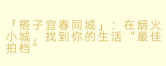 「搭子宜春同城」：在烟火小城，找到你的生活“最佳拍档”