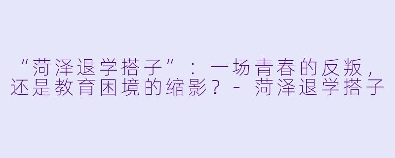 “菏泽退学搭子”:一场青春的反叛,还是教育困境的缩影?