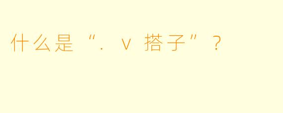 什么是“.v搭子”?