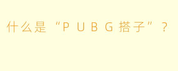 什么是“PUBG搭子”？
