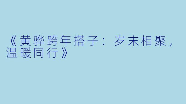 《黄骅跨年搭子：岁末相聚，温暖同行》