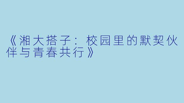 《湘大搭子：校园里的默契伙伴与青春共行》