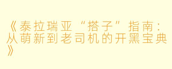 《泰拉瑞亚“搭子”指南：从萌新到老司机的开黑宝典》