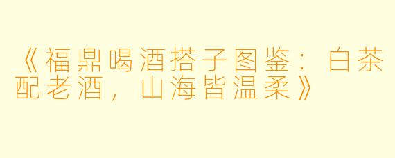 《福鼎喝酒搭子图鉴：白茶配老酒，山海皆温柔》