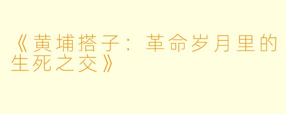 《黄埔搭子：革命岁月里的生死之交》