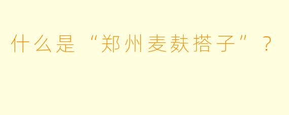 什么是“郑州麦麸搭子”？