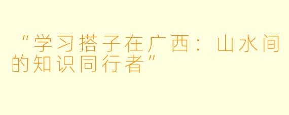 “学习搭子在广西：山水间的知识同行者”