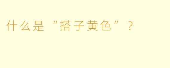 什么是“搭子黄色”？