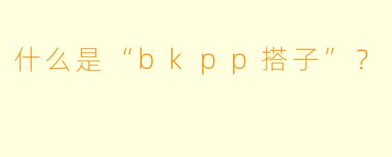 什么是“bkpp搭子”?