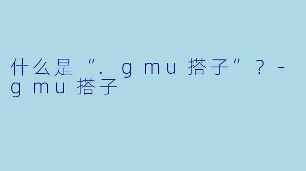 什么是“.gmu搭子”？
