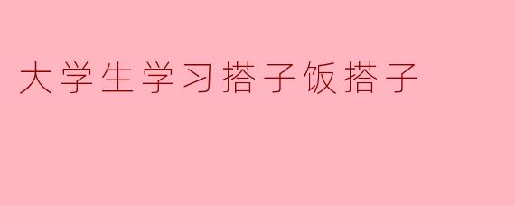 大学生学习搭子饭搭子