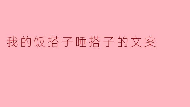 我的饭搭子睡搭子的文案