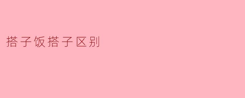 搭子饭搭子区别