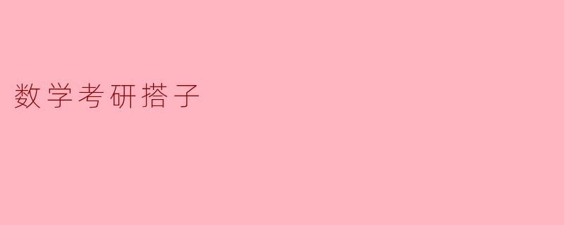 数学考研搭子