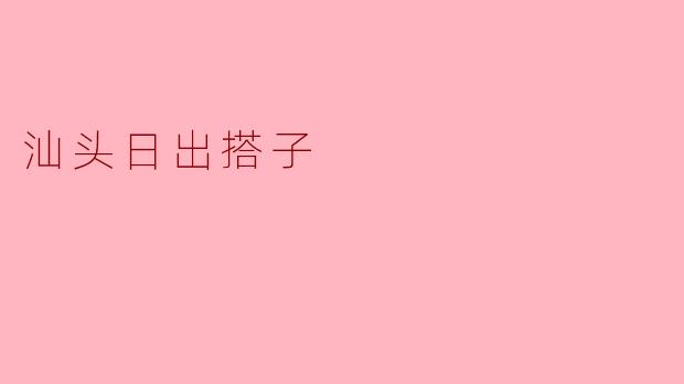 汕头日出搭子