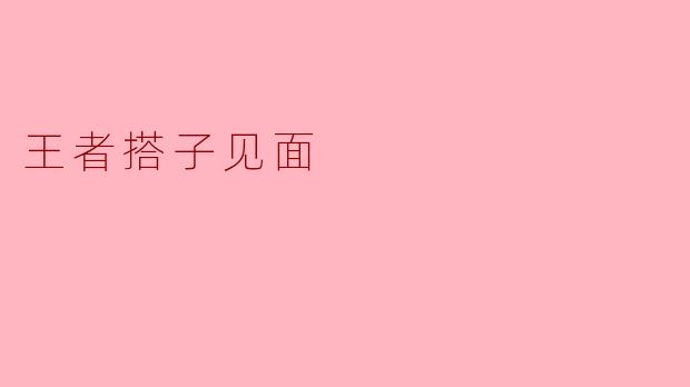 王者搭子见面