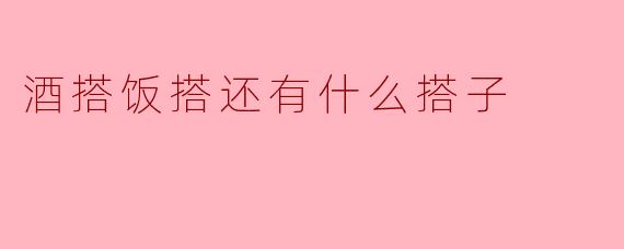 酒搭饭搭还有什么搭子