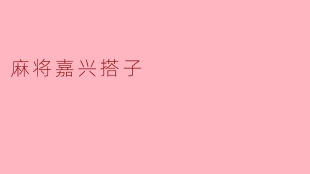 麻将嘉兴搭子