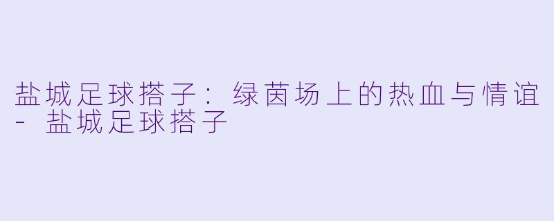 盐城足球搭子：绿茵场上的热血与情谊-盐城足球搭子