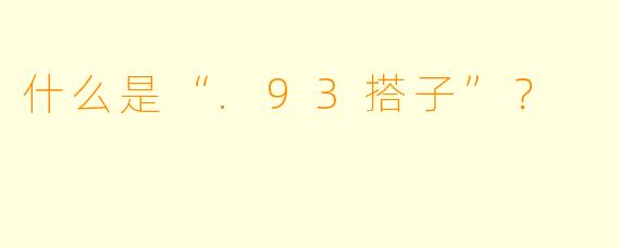 什么是“.93搭子”?