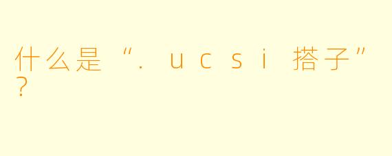 什么是“.ucsi搭子”?