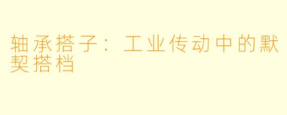 轴承搭子:工业传动中的默契搭档