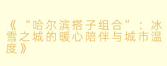 《“哈尔滨搭子组合”:冰雪之城的暖心陪伴与城市温度》