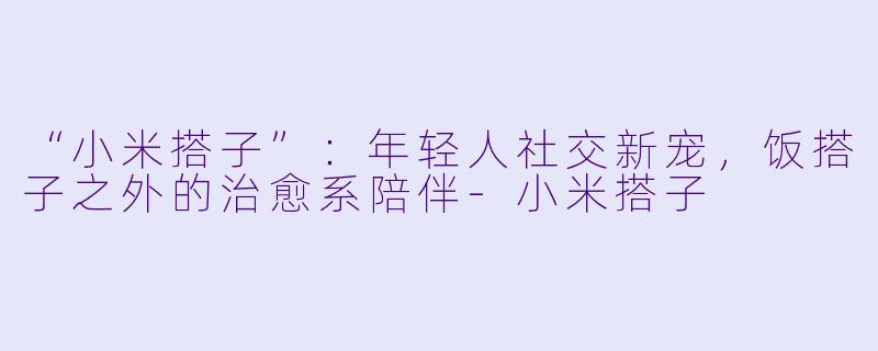 “小米搭子”：年轻人社交新宠，饭搭子之外的治愈系陪伴-小米搭子