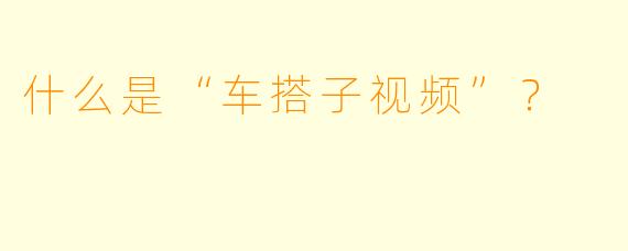 什么是“车搭子视频”?