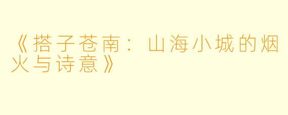 《搭子苍南:山海小城的烟火与诗意》