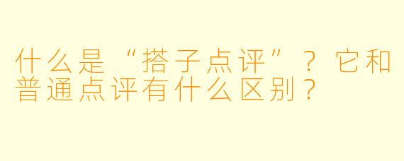 什么是“搭子点评”？它和普通点评有什么区别？